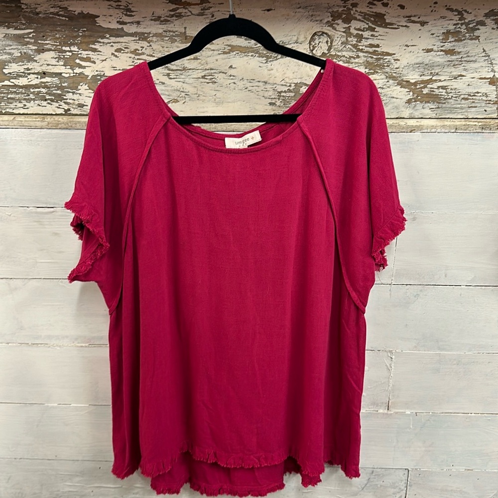 Umgee 1XL Linen Blend Top